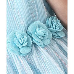 Babyhug Sleeveless Knee Length Textured Frock - Blue