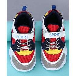 Cute Walk by Babyhug Sports Shoes - Red Yellow