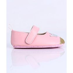 Cute Walk by Babyhug Booties Sequin Crown Patch - Pink