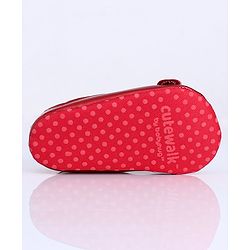 Cute Walk by Babyhug Party Wear Booties Floral Appliques - Red