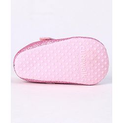 Cute Walk by Babyhug Party Wear Booties Crown Patch - Pink