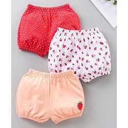 Babyhug Cotton Bloomers Polka Dot & Printed Pack of 3 - Multicolour