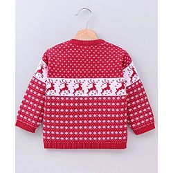 Babyhug 100% Organic Cotton Pullover Sweater - Red