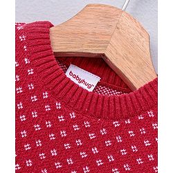 Babyhug 100% Organic Cotton Pullover Sweater - Red