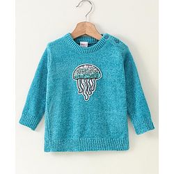 Babyhug Full Sleeves Sweater - Blue