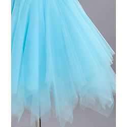Babyhug Sleeveless Frock Floral Embroidered - Blue