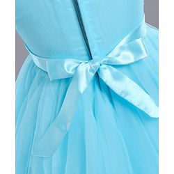 Babyhug Sleeveless Frock Floral Embroidered - Blue