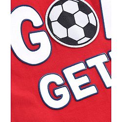 Babyhug Full Sleeves Tee Goal Getter Print - Red