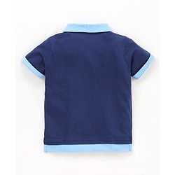 Babyhug Half Sleeves Tee Basket Ball Print - Blue