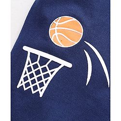 Babyhug Half Sleeves Tee Basket Ball Print - Blue