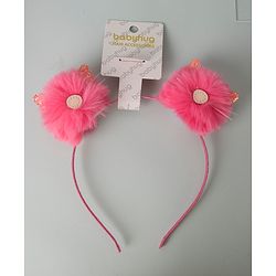 Babyhug Hair Band Furry Applique - Dark Pink