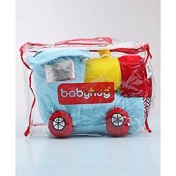 Babyhug Steam Engine Soft Toy Blue - Length 32 cm