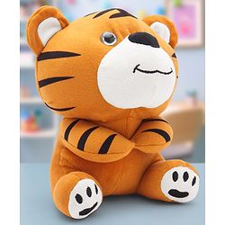Babyhug Baby Tiger Soft Toy for Kids|Huggable Cuddle Buddy|Encourages Imagination, Sensory & Emotional Development|Lightweight Travel Companion|BIS Certified|Height-21cm|Brown