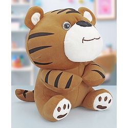 Babyhug Baby Tiger Soft Toy for Kids|Huggable Cuddle Buddy|Encourages Imagination, Sensory & Emotional Development|Lightweight Travel Companion|BIS Certified|Height-21cm|Brown