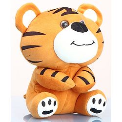 Babyhug Baby Tiger Soft Toy for Kids|Huggable Cuddle Buddy|Encourages Imagination, Sensory & Emotional Development|Lightweight Travel Companion|BIS Certified|Height-21cm|Brown