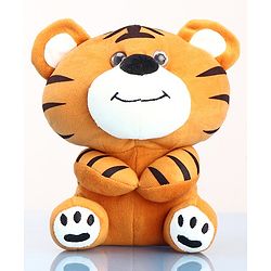 Babyhug Baby Tiger Soft Toy for Kids|Huggable Cuddle Buddy|Encourages Imagination, Sensory & Emotional Development|Lightweight Travel Companion|BIS Certified|Height-21cm|Brown