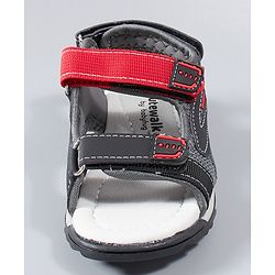 Cute Walk by Babyhug Sandals With Triple Velcro Closure - Black Red