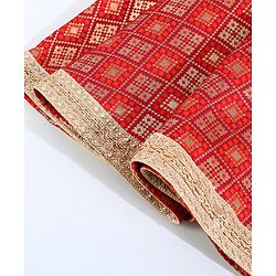 Babyhug Sleeveless Choli Lehenga Set with Dupatta Embroidered with Border Lace - Red
