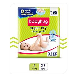 Babyhug Super Dry Pant Style Diapers Small (S) Size - 22 Pieces