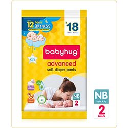 Babyhug Advanced Pant Style Diapers New Born (NB) Size - 2 Pieces