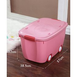 Babyhug Compact Multipurpose Storage Box with Wheels - Pink
