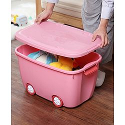 Babyhug Compact Multipurpose Storage Box with Wheels - Pink