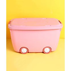 Babyhug Compact Multipurpose Storage Box with Wheels - Pink