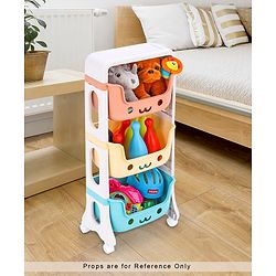 Babyhug 3 Layer Multipurpose Storage Rack - Sky Blue Yellow Red
