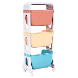 Babyhug 3 Layer Multipurpose Storage Rack - Sky Blue Yellow Red