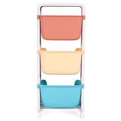Babyhug 3 Layer Multipurpose Storage Rack - Sky Blue Yellow Red