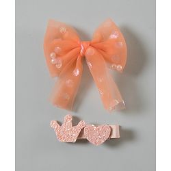 Babyhug Bow Hair Clip Set of 2 Pieces - Orange