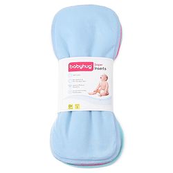 Babyhug Cotton Cloth Nappy Inserts Pack of 3 - Multicolor