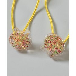 Babyhug Free Size Animal Face Rubber Bands Pack of 2 - Yellow