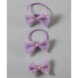 Babyhug Bow Shaped Rubber Bands Pack of 3 - Purple