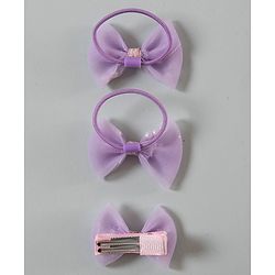 Babyhug Bow Shaped Rubber Bands Pack of 3 - Purple