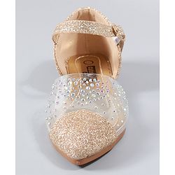 Cute Walk By Babyhug Party Wear Sandals - Golden