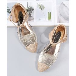 Cute Walk By Babyhug Party Wear Sandals - Golden