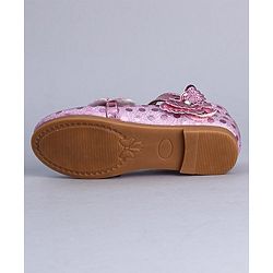 Cute Walk by Babyhug Party Wear Belly Shoes Butterfly Applique - Pink