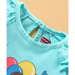 Babyhug Full Sleeves Top Doll Print - Light Blue