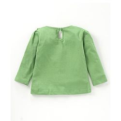 Babyhug Full Sleeves Printed Top with Frill Detailing - Green