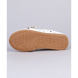 Cute Walk by Babyhug Party Wear Belly Shoes - White