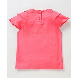 Babyhug Half Sleeves Top With Graphics & Frill Detailing Text Print - Multicolor