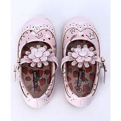 Cute Walk by Babyhug Party Wear Belly Shoes Studded Detailing - Pink