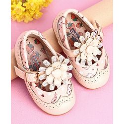Cute Walk by Babyhug Party Wear Belly Shoes Studded Detailing - Pink