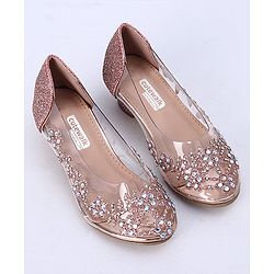 Cute Walk by Babyhug Party Wear Belly Shoes Studded Detailing - Pink