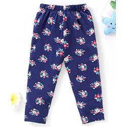 Babyhug Full Length Leggings Floral Print - Navy