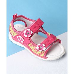 Cute Walk by Babyhug Sandals With Dual Velcro Closure - Fuchsia