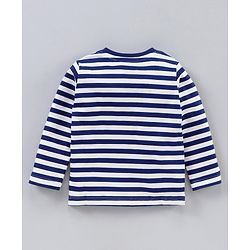 Babyhug Full Sleeves Stripe Tee Tom & Jerry Print - Navy Blue White