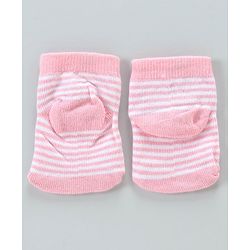 Cute Walk By Babyhug Antibacterial Ankle Length Socks Set of 5 - Pink White