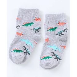 Cute Walk by Babyhug Ankle Length Antibacterial Socks Dino Design Pack of 5 - Multicolor